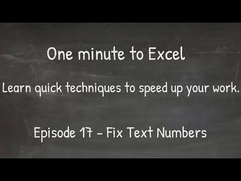 17 - A technique to fix text numbers in Excel