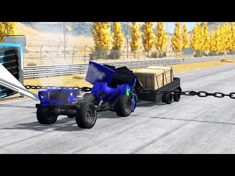 Cars vs Chain #6 - BeamNG Drive
