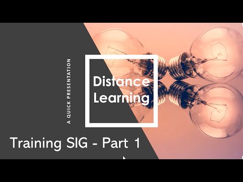 Distance Learning for the ERP Training SIG – Part 1