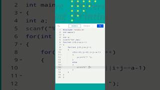 Pattern Printing || COLLEGE CODING #viral #youtubeshorts #shorts #cprogramming #pattern #programming