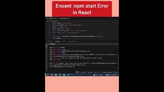 Enoent npm start Error Problem in React JS #shorts #npm #error #fix #reactjs