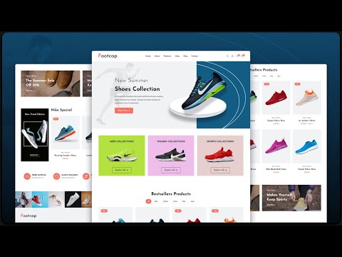 Footwear Web Design with Source Code Easily! | web design | shoes web design with code