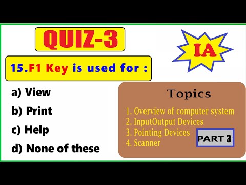 Informatics Assistant 2023 (सूचना सहायक) Quiz-3|Part-3| Overview computer, Pointing Devices & More