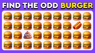 Find the ODD One Out - Junk Food Edition 🍔🍕🍩 Easy, Medium, Hard - 30 Levels Emoji Quiz