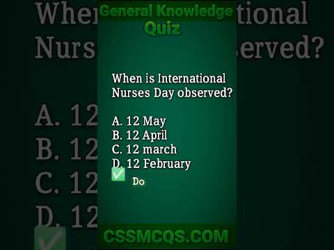 When is International Nurses Day observed #gk #question #mcq #quiz #answer