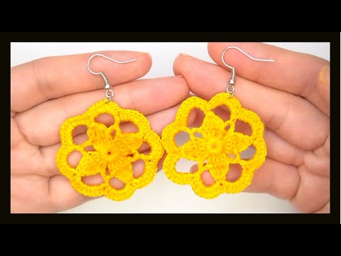 ARETES CROCHET/ CROCHET/FLOR DE CROCHET