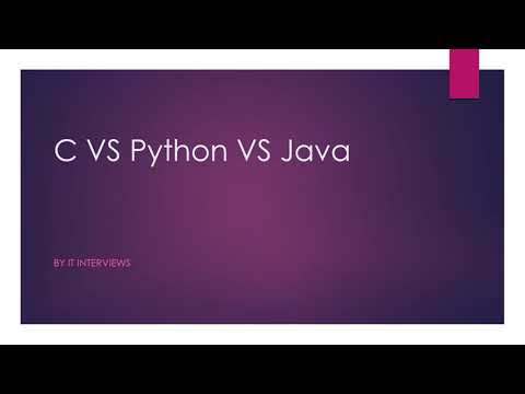 C Vs Python Vs Java