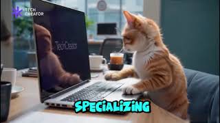 Meet Whiskers, the purr-fect web developer at TechCreator! 🐱💻 From paw-some UI designs.