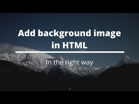 Add a background image in HTML