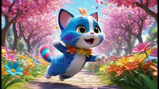 Lulu Cat Chases the Wind | Curiosity & Movement Song for Kids | Nursery Rhymes in English