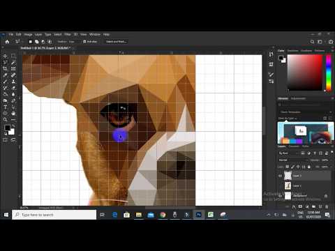 Artwork 3 - the Dog. Creating a digital art with Polygons.