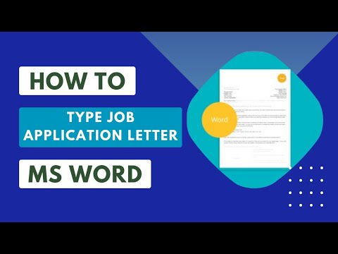 How to write a job application letter in MS-Word