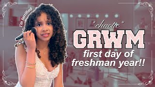 FIRST DAY OF HIGH SCHOOL GRWM! ✨🚌 Freshman Year Edition + Vlog 🩷