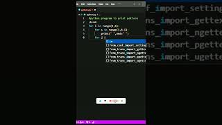 Python program to print pattern #python #programming #patternprogramming #coding #shortsaday #code