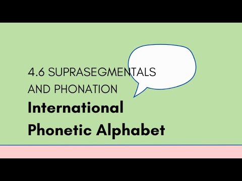 4.6 Suprasegmentals and Phonation - IPA