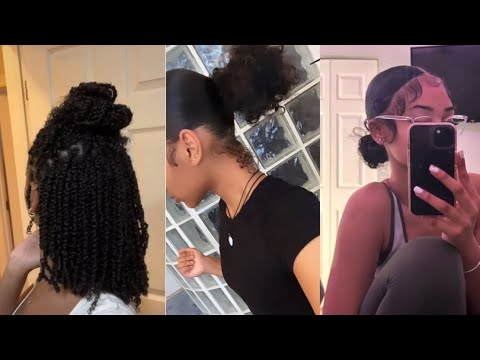 Short natural hairstyles for 4c hair #blacktiktok #4chairstyles #fyp