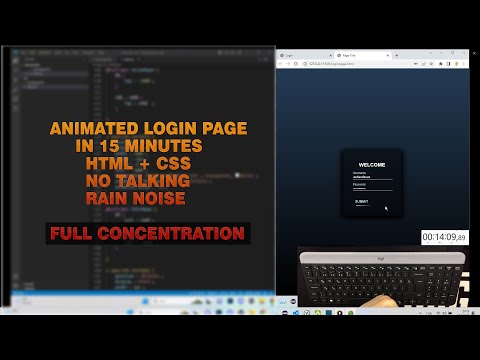 Animated Login Page in 15 Minutes | HTML + CSS | Rain Noise | No Talking
