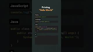 Hello World in Java vs Python vs JavaScript vs C – Syntax Comparison for Beginners #HelloWorldCode