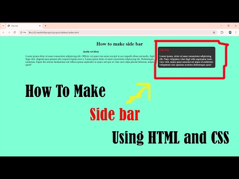 How to make #sidebar  using #html  and #css. HTML and CSS Tutorial for beginner-02