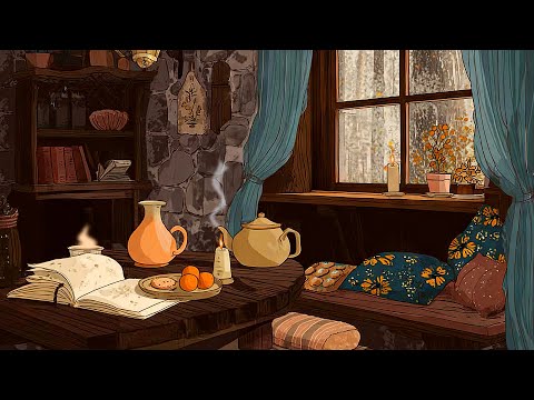 enchanted autumn disney and it's rainy 🎧 disney oldies playing in another room for relax, study