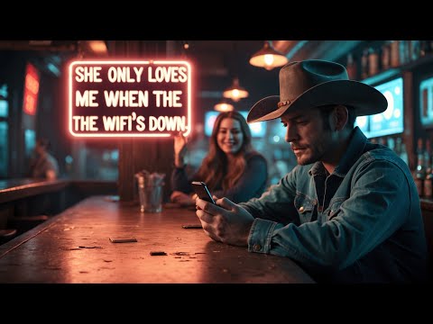 Honky Tonk | She Only Loves Me When the WiFi’s Down | Country Music - (Lyrics Video)