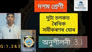 Class 10 maths Exercise 3.1 অনুশীলনী ৩.১ Pairs of linear equations in one variables #class10 #maths