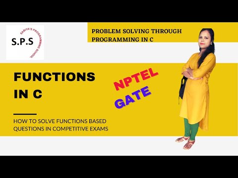 functions solved problems| NPTEL | function in C | Gate