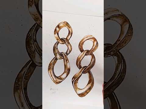 wait for it ❤️🖌️#jewelrydesign #paintingtutorial #jewellerydesign #earrings #cubanchain #watercolor