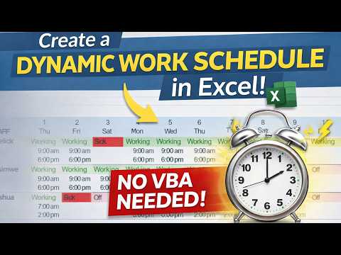 How to Create a Dynamic Work Schedule in Excel | (VBA Not Required!)