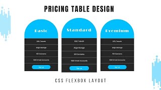 Pricing Table with CSS Flexbox | CSS Flexbox Layout