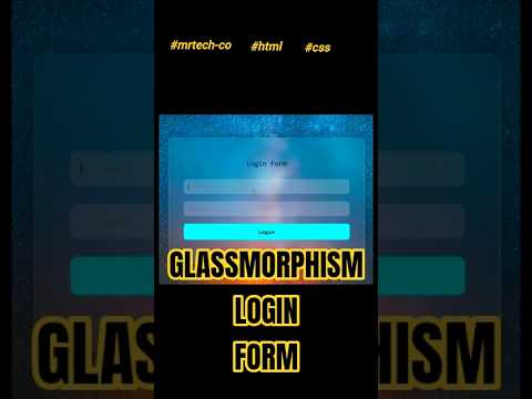 ✨How to Create a Glassmorphism Login Form with HTML & CSS Only ✨ #coding #shorts