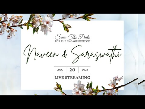 SARASWATHI WITH NAVEEN | ENGAGEMENT LIVE STREAMING | 20-8-2023