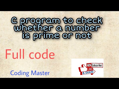 Prime number program | c program to check prime number | full code | Coding master