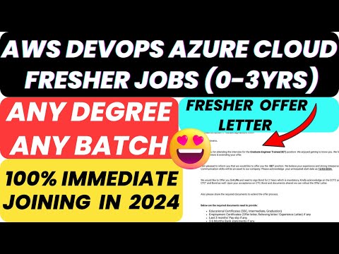 AWS FRESHER JOBS | DEVOPS Jobs for Freshers | Cloud Jobs For Freshers | Azure Cloud Jobs | #devops