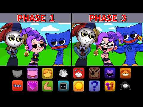 Sprunki Sigma Prototype, Lily and Haggy Waggy Phase 1 VS Phase 3 - Poppy Playtime 5 mod