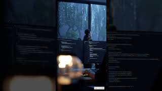 Peaceful night coding with rain sound ASMR vibes #shorts