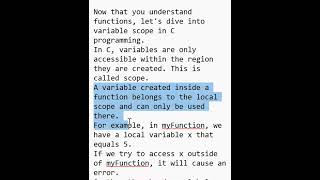C Programming | Variable Scope #cprogramming #variable  #coding