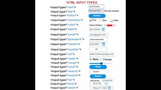 HTML input types 🖥️🤗
