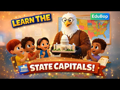 Learn the 50 State Capitals 🏛️ | Fun Geography Song for Kids | EduBop