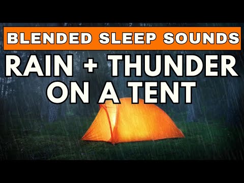 Peaceful Rainfall on Tent and Distant Thunder | 10-Hour Black Screen