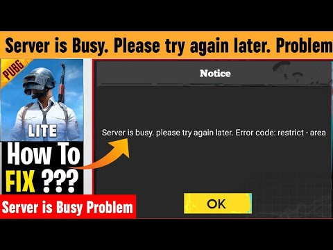 How To Fix Server busy please try again later Error Code Restrict Area Problem PUBG MOBILE LITE 2025