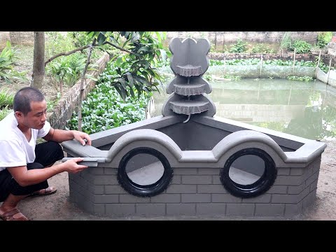 Amazing! Make Fish Tank For Small Garden From Cement