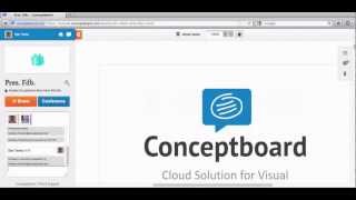Interacting with team members on Conceptboard