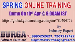 Spring Online training by Expert faculty Demo on 10th Apr @ 8:00AM IST