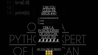 GUESS THE ERROR ##7 |#pythonshort #shorts #programmingshort #codingshorts #bgmi #education #freefire
