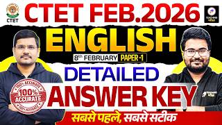 CTET 8 Feb 2026 English Paper 1 Analysis | CTET Paper 1 Exam Analysis | CTET English Answer Key 2026