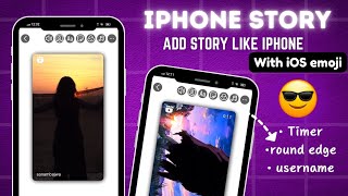 iOS Instagram 🔥 Reels Share Like iPhone Without PNG  | Round edge Story Timer + Username