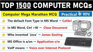 🔥 Computer Marathon Session | Top 1500 MCQs with Answers | Complete Computer Awareness
