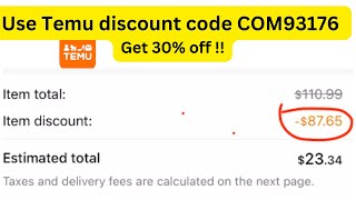 Temu 30% Off Coupon Code COM93176 🎉 | Save Big on Your Order! 🛍️
