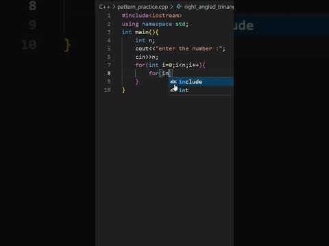 "🔥 Right Angled Triangle Pattern in Just 4 Lines! |C++ Coding Day 12 #shorts#cpptutorial#codejourney